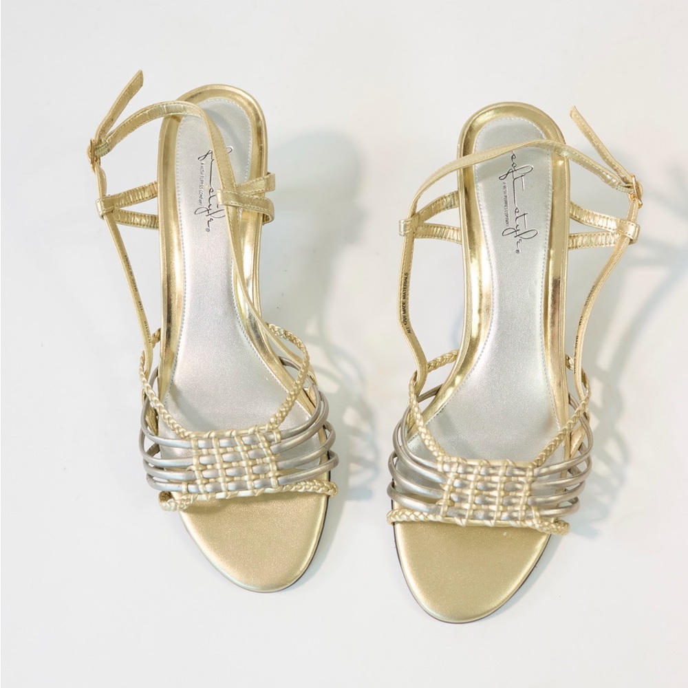 Hush Puppies Gold and Silver Strappy Heels